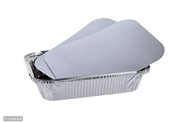 SWASTHA HYGIENE (250ml - 20 pcs) Aluminium Silver Foil Container, Food Storage Disposable Containers with Lid for Kitchen, Party Events and Catering-thumb3