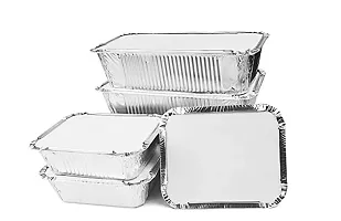 SWASTHA HYGIENE (250ml - 20 pcs) Aluminium Silver Foil Container, Food Storage Disposable Containers with Lid for Kitchen, Party Events and Catering-thumb3