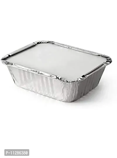 SWASTHA HYGIENE (250ml - 20 pcs) Aluminium Silver Foil Container , Food Storage Disposable Containers with Lid for Kitchen, Party Events and Catering