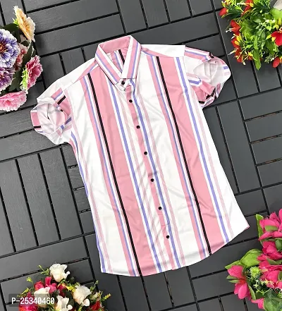 Stylish Men Lycra Blend Regular Fit Casual Shirt