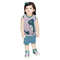 APN UNISEX SLEEVELESS TSHIRT SHORTS SET DRESS (3-4 Years, MULTICOLOR)-thumb1