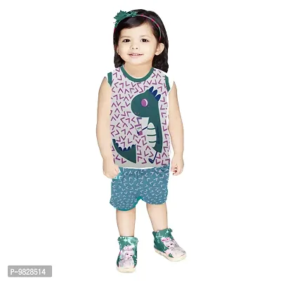 APN UNISEX SLEEVELESS TSHIRT SHORTS SET DRESS (3-4 Years, MULTICOLOR)-thumb2