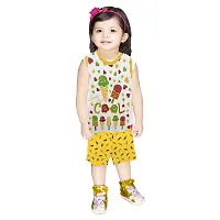 APN UNISEX SLEEVELESS TSHIRT SHORTS SET DRESS (3-4 Years, MULTICOLOR)-thumb3