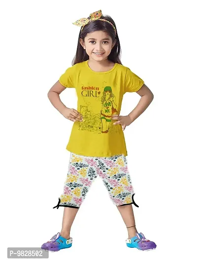 APN GIRLS WHITE FOLDING CAPRI SET (9-10 Years, PACK OF 5)-thumb5