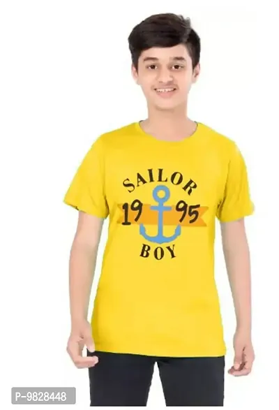 APN Big Boys Half Sleeve T-Shirts (13-14YEARS, Yellow)