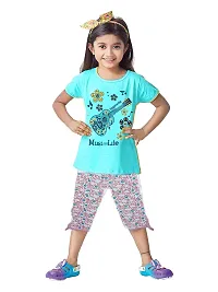 APN GIRLS WHITE FOLDING CAPRI SET (9-10 Years, PACK OF 5)-thumb1