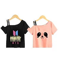 APN GIRLS CROP TOP T-SHIRT PACK OF (2)-thumb1