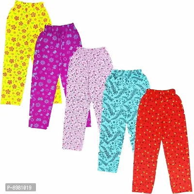 Classic Cotton Printed Trousers for Kids Girls, Pack of 5-thumb0