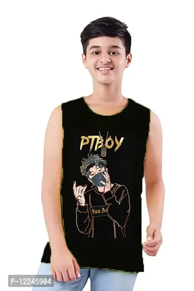 APN B-BOYS SLEEVELESS T-SHIRTS P(1)(BLACK)