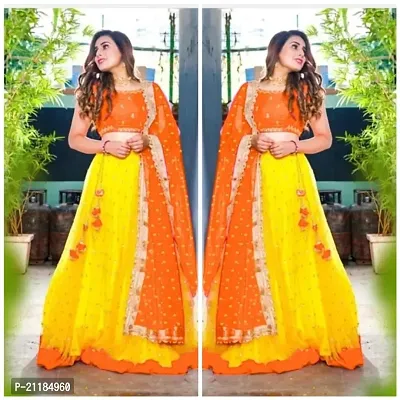 Classic Net Embroidered Lehenga Cholis for Women-thumb0