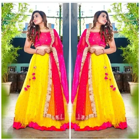 Classic Net Embroidered Lehenga Cholis for Women