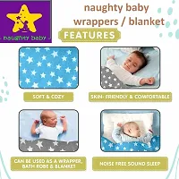 naughty baby Blanket Newborn Pack of Wearable Swaddle Wrapper for Baby Boys and Baby Girls, 0-6 Months Babies (Blue)-thumb3