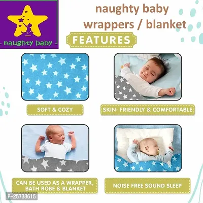 naughty baby Blanket Newborn Pack of Wearable Swaddle Wrapper for Baby Boys and Baby Girls, 0-6 Months Babies (Blue)-thumb4