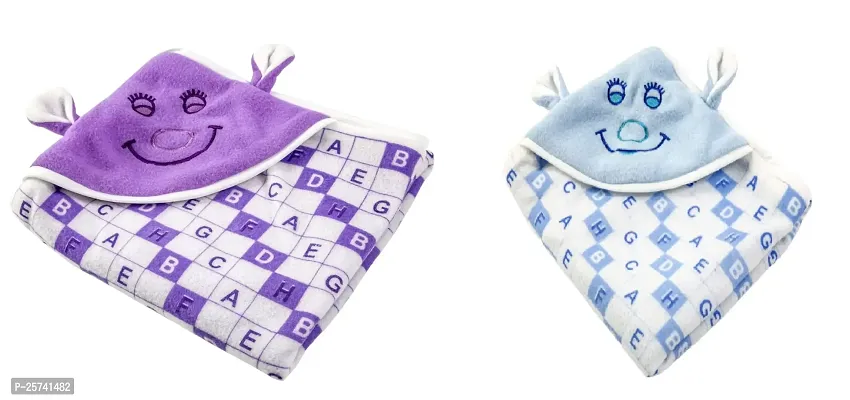 naughty baby Blanket Newborn Pack of Wearable Swaddle Wrapper Set of 2 for Baby Boys and Baby Girls, 0-6 Months Babies (Blue Purple)