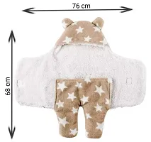 naughty baby New Born All Season Ultra Soft Blanket for Babies with Cartoon Print (Brown Stars)-thumb3