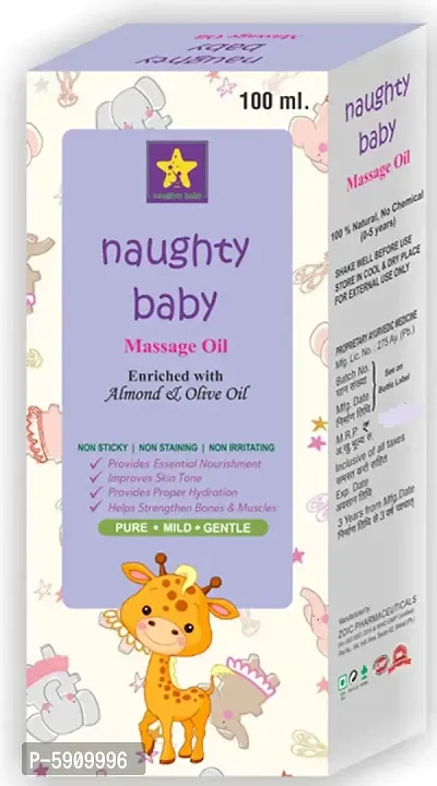 naughty baby massage oil with Ratanjot, Til oil, Nirgundi, shankhpushpi-thumb0