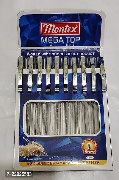 Montex Mega Top Ball Pen Blue Pack Of 5 (50 pcs )-thumb0
