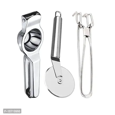 Oc9 Stainless Steel Lemon Squeezer  Pizza Cutter  Pakkad for Kitchen Tool Set