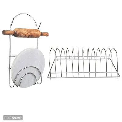 Oc9 Stainless Steel Chakla Belan Stand  Plate Stand/Dish Rack for Kitchen