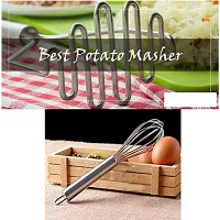 Oc9 Stainless Steel Potato Masher/Pav Bhaji Masher/Vegetable Masher  Egg Whisk/Egg Beater for Kitchen Tool Set-thumb2