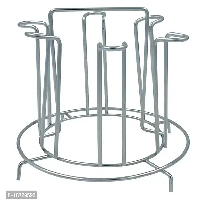 Oc9 Stainless Steel Glass Stand/Glass Holder  Chakla Belan Stand  Hook Rail for Kitchen Rack-thumb2