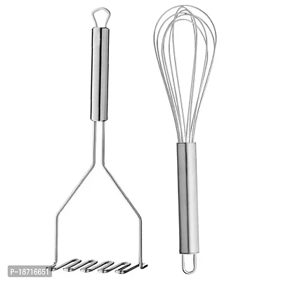 Oc9 Stainless Steel Potato Masher/Pav Bhaji Masher/Vegetable Masher  Egg Whisk/Egg Beater for Kitchen Tool Set