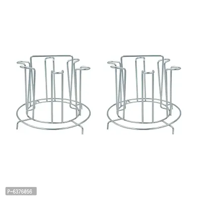 Useful Stainless Steel Glass Stand / Glass Holder For Kitchen-Pack of 2