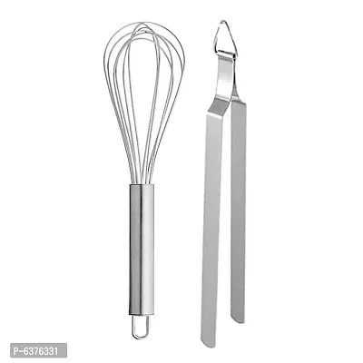 Useful Stainless Steel Egg Whisk / Egg Beater And Roti Chimta /Cooking Tong For Kitchen-thumb0