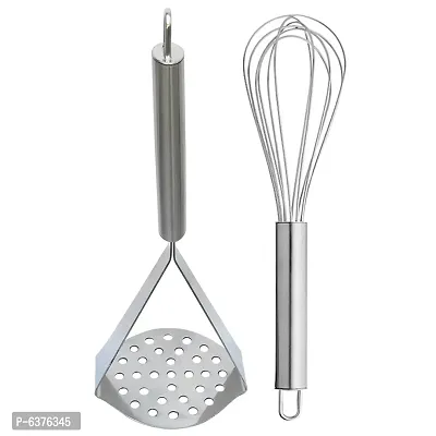 Useful Stainless Steel Potato Masher / Pav Bhaji Masher / Vegetable Masher And Egg Whisk / Egg Beater For Kitchen Tool Set-thumb0