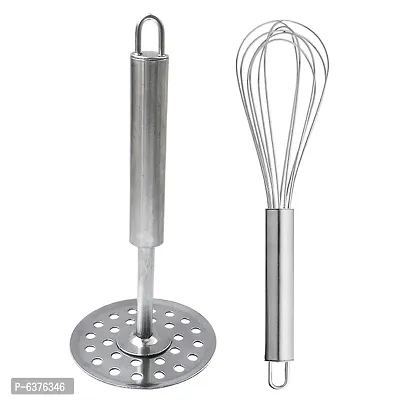 Useful Stainless Steel Egg Whisk / Egg Beater And Potato Masher / Pav Bhaji Masher / Vegetable Masher For Kitchen