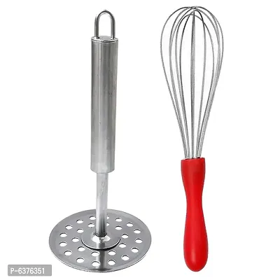 Useful Stainless Steel Egg Whisk / Egg Beater And Potato Masher / Pav Bhaji Masher / Vegetable Masher For Kitchen Tool Set