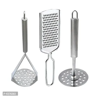 Useful Stainless Steel Cheese Grater And Potato Masher / Pav Bhaji Masher / Vegetable Masher For Kitchen Tool Set