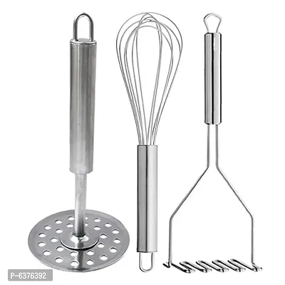 Useful Stainless Steel Egg Whisk / Egg Beater And Potato Masher / Pav Bhaji Masher / Vegetable Masher For Kitchen