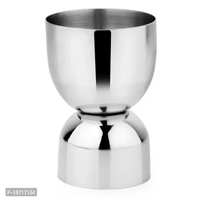 Oc9 Stainless Steel Peg Measure Cup (30/60 ml, Silver)