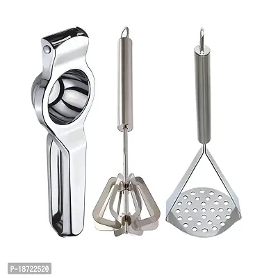 Oc9 Stainless Steel Lemon Squeezer  Hand Blender/Mathani  Potato Masher Kitchen Tool Set