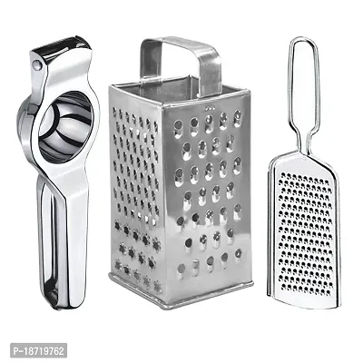 Oc9 Stainless Steel Lemon Squeezer  8 in 1 Grater/Slicer  Cheese Grater for Kitchen Tool Set