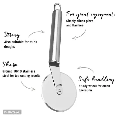 Oc9 Stainless Steel Wheel Pizza Cutter  Vegetable Masher / Pav Bhaji Masher / Potato Masher  Plastic Handle Whisk, Beater, Whisker for Kitchen-thumb4