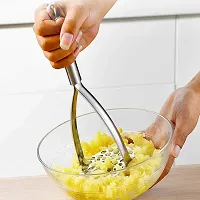 Oc9 Stainless Steel Utility Pakkad  Egg Whisk/Egg Beater  Potato Masher for Kitchen Tool Set (Design 18)-thumb3