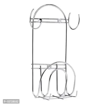 Oc9 Stainless Steel Glass Stand/Glass Holder  Chakla Belan Stand  Hook Rail for Kitchen Rack-thumb3