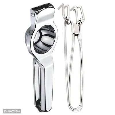 Oc9 Stainless Steel Lemon Squeezer/Hand Juicer  Utility Tong/Pakkad for Kitchen Tool Set-thumb0