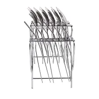 Oc9 Stainless Steel Spoon Stand/Rack/Holder Hold 24 Spoons Medium Size Silver-thumb3