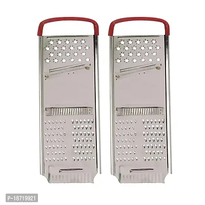 Oc9 Stainless Steel Potato Chipser / Cheese Grater / Slicer for Kitchen (Pack of 2)-thumb0