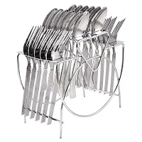 Oc9 Stainless Steel Cutlery Rack  Spoon Stand/Holder for 24 Spoons for Kitchen-thumb3