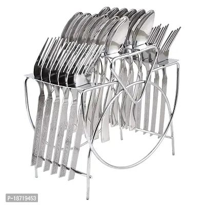 Oc9 Stainless Steel Cutlery Rack  Spoon Stand/Holder for 24 Spoons for Kitchen-thumb4