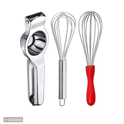 Oc9 Stainless Steel Lemon Squeezer/Hand Juicer  (Pack of 2) Egg Whisk/Egg Beater for Kitchen Tool