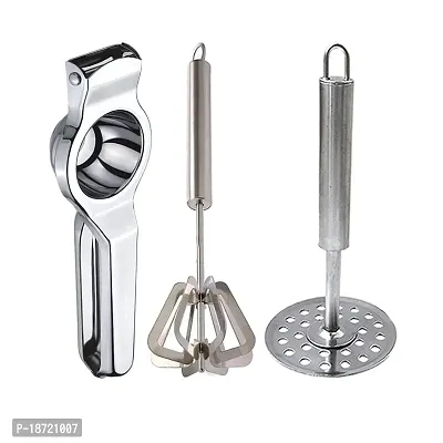 Oc9 Stainless Steel Lemon Squeezer/Hand Juicer  Mathani/Hand Blender  Potato Masher for Kitchen Tool Set