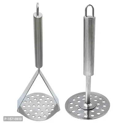 Oc9 Stainless Steel Potato Vegetable Pav Bhaji Masher Silver