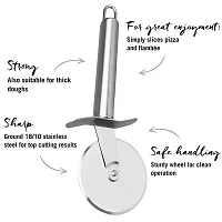 Oc9 Stainless Steel Wheel Pizza Cutter  2 Vegetable Masher/Pav Bhaji Masher/Potato Masher for Silver Kitchen Tool Set-thumb1