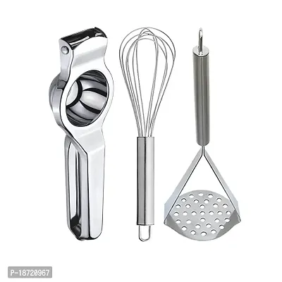 Oc9 Stainless Steel Lemon Squeezer  Egg Whisk  Potato Masher for Kitchen Tool Set