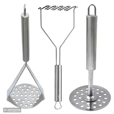 Oc9 Stainless Steel Potato Vegetable Pav Bhaji Masher for Kitchen Tool Set